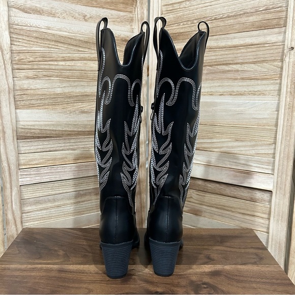 WOMEN’S KNEE HIGH COWBOY BOOTS (CATTLE-9) - Picture 3 of 5